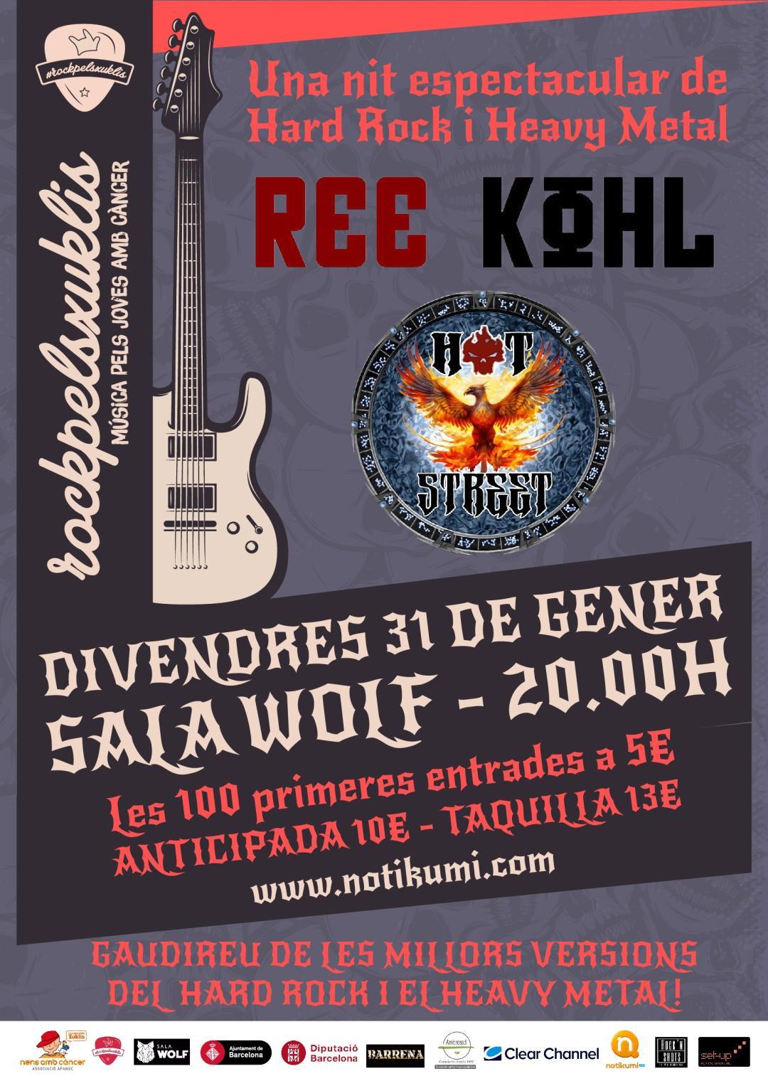 Cartell GRAN FESTA HARD ROCK BARCELONA REE KOHL + HOT STREET
