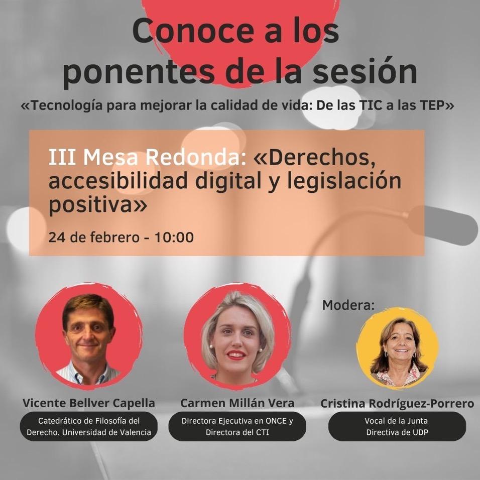 Imagen de III Mesa Redonda: <<Derechos, accesibilidad digital y legislación positiva>>